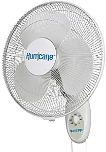 Hurricane HGC736505 Supreme Series Oscillating Wall Mount Fan, 16", White