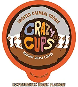 Crazy Cups Flavored Coffee for Keurig K-Cup Machines, Frosted Oatmeal Cookie, Hot or Iced Drinks, 22 Single Serve, Recyclable Pods