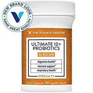 Ultimate 10+ Probiotics, 30 Billion CFUs for Digestive Health, Immune Support and Respiratory Health (30 Vegetable Capsules) by the Vitamin Shoppe