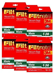 Miele FJM Synthetic Vacuum Bags and Filters by Filtrete, 30 Bags and 12 Filters