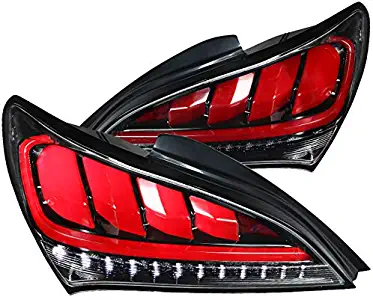 Spec-D Tuning for Hyundai Genesis Coupe 2Dr LED Sequential Jet Black Tail Brake Lights Pair