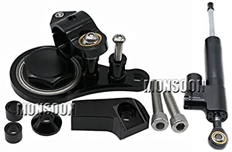 Aluminum Street Bike Steering Damper Mounting Kit Stabilizer Adjustable Black For Kawasaki Ninja ZX-6R ZX6R ZX 636 6R 2005-2006