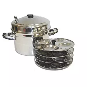 TABAKH IC-205 5-Rack Stainless Steel Idli Cooker with Strong Handles