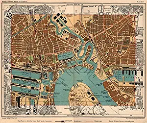E LONDON. Canning Town Poplar Blackwall West India Docks Bromley - 1932 - old map - antique map - vintage map - printed maps of London