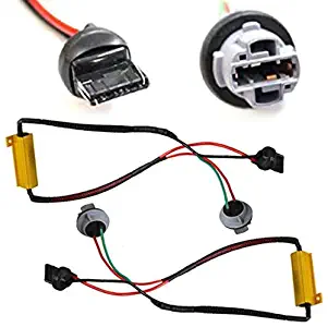 iJDMTOY (2) Hyper Flash Fix Error Free Wiring Adapters Compatible With 7440 992A T20 LED Turn Signal Light Bulbs