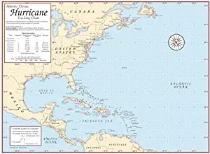 Sealake Products Hurricane Tracking Chart with Dry Erase Pen (Laminated)
