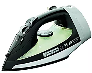 Hamilton Beach Commercial HIR300B Hospitality Iron with 3-Way Automatic Shutoff and Nonstick Soleplate, Black and White