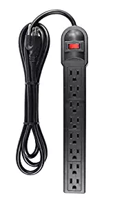 J.VOLT 8 Outlet Surge Protector Power Strip, 6-foot Cord, 750 Joules, Lit On/Off Switch, Home and Business Use, UL Listed (SKU 1618)