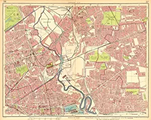London E. Bow West Ham Bromley Stratford Plaistow Poplar Canning Town - 1930 - Old map - Antique map - Vintage map - Printed maps of London