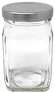 10 oz (292 ml) Victorian Square Glass Jar (12 pack) with Silver Metal Lid by Packaging For You