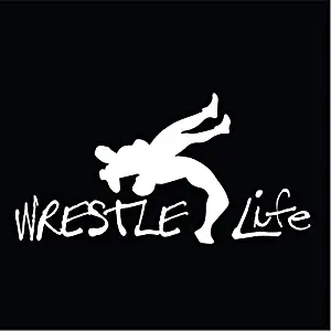 Wrestle Life Vinyl Decal Sticker | Cars Trucks Vans SUVs Walls Cups Laptops | 7 Inch Decal | White | KCD2801