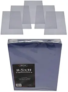 (10) 8.5 x 11 Document Topload Holders - Rigid Plastic Sleeves - BCW Brand