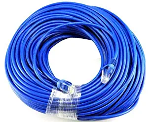 Blue Gold Plated 50FT CAT5 CAT5e RJ45 Patch ETHERNET Network Cable 50 FT for PC, Mac, Laptop, PS2, PS3, Xbox, and Xbox 360 to Hook up on high Speed Internet from DSL or Cable Internet.