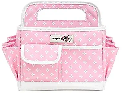 Everything Mary Pink Desktop Tote Storage Organizer - Bin for Tools, Crafts, Home, Garage, Make-Up, Office Desk, Nursery - Tote for Crafts, Brushes, Thread, Arts and Craft Supplies for Travel