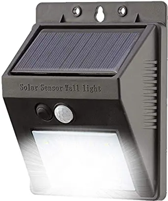 20 LED Solar Powered Security Light - Waterproof and Comes with Built-in PIR Motion and Night Sensor - Lamp for Outdoor, Garden, Fence, Patio, Yard, Walkway, Driveway, Stairs, Outside, Wall, Garage