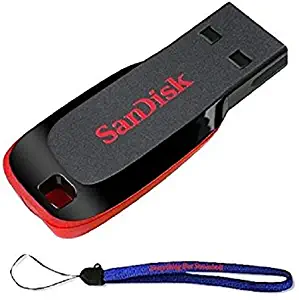 SanDisk 64GB Cruzer Blade USB 2.0 Flash Drive (SDCZ50-064G-B35) Jump Drive with Everything But Stromboli (TM) Lanyard