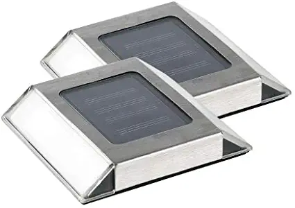 Nature Power 21070 Solar Powered LED Stainless Steel Pathway Lights, 2-Pack