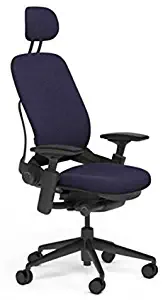 Steelcase Leap Desk Chair V2 with Headrest in Buzz2 Crocus Fabric - 4-Way Highly Adjustable Arms - Black Frame and Base - Standard Carpet Casters