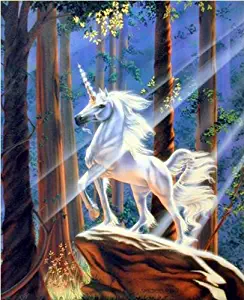 Light in the Forest Sue Dawe Unicorn Horse Wall Decor Art Print Poster (16x20)