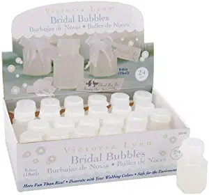 Darice Wedding Bubbles 24-Piece,1/2-Ounce Bottles Box party supplies, Pack of 24, Clear, 3