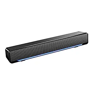 Soudbar, Maboo USB Powered Sound Bar Speakers for Computer Desktop Laptop PC, Black (USB)