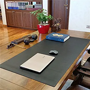 ZSZBACE Desk Pads Artificial Leather Laptop Mat, Perfect Desk Mate for Office and Home, Rectangular, Large (Black)