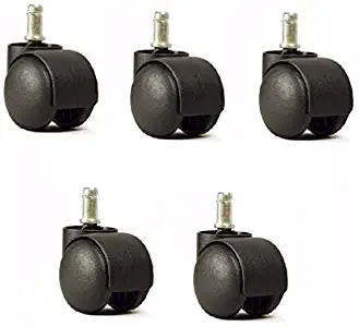 Set of 5 Replacement Casters for Hon Office Chairs and 7/16" Grip Ring Stem