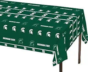 Creative Converting Michigan State Spartans Plastic Table Cover, 54"x108" - 724716