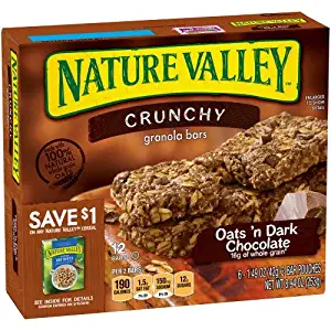 Nature Valley Crunchy Granola Bars Oats 'N Dark Chocolate 1.49 Oz. Pk Of 3.