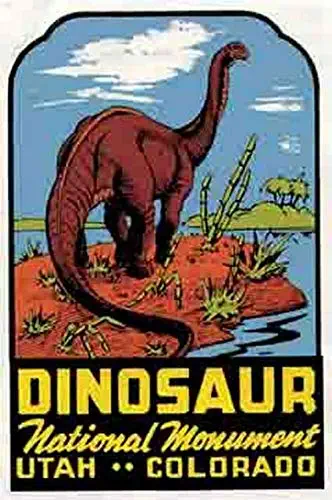 Dinosaur National Monument Utah Colorado Vintage Travel Decal Sticker Souvenir