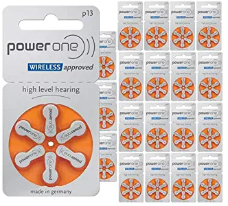 120 x Size P13 PowerOne Hearing Aid Batteries Mercury Free
