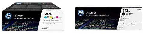 HP 312A Cyan, Magenta, Yellow Toner Cartridges and HP 312X Black High Yield Dual Pack (CF500X, CF501X, CF502X, CF503X) for HP Color LaserJet Pro M476, 5 Cartridge Bundle