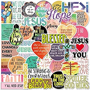Jesus Christian Stickers Pack 50pcs for Laptop Water Bottles Hydro Flask Phone Suitcase Fridges(50 Pack)