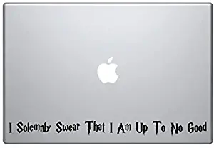 I Solemnly Swear That I Am Up to No Good/Mischief Managed Apple MacBook Pro Vinyl Decal Stickers (Fits 11, 13, 15, 17 inch and Air)