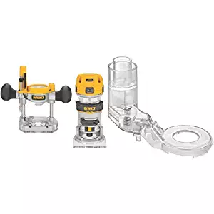 DEWALT DWP611PK 1.25 HP Max Torque Variable Speed Compact Router Combo Kit with LED's with DNP616 Compact Router Dust Collection Adapter for Plunge Base Routers