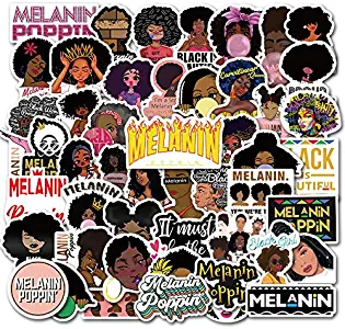 Pop Singer Melanin Poppin Stickers - 50 PCS Waterproof Durable Vinyl Laptop Decal Stickers Graffiti Patches for Laptop/Water Bottles/Computer/Motorcycle/Bicycle/Luggage/Skateboard