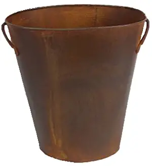 Craft Outlet Inc Craft Outlet 12" Rustic Waste Basket W/Handles, Rust