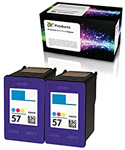 OCProducts Refilled HP 57 Ink Cartridge Replacement for HP PSC 1315 PSC 2410 PSC 1110 PSC 2175 Officejet 6110 Deskjet 450 PhotoSmart 7150 7260 Printers (2 Color)