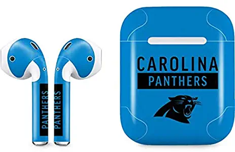 Skinit Decal Audio Skin for Apple AirPods with Lightning Charging Case - Officially Licensed NFL Carolina Panthers Blue Performance Series Design