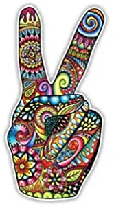 Peace Sign Sticker Hand Deuces Decal by Megan J Designs - Laptop Window Car Vinyl Sticker