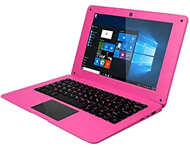 【Win10/Office 2010 】 Only 0.8KG 10.1 inch Ultra-Thin Laptop AtomX5 Z8350 Quad Core Processor 2G RAM/32GB EMMC High-spec Performance Notebook (2G+HDD Capacity 64G (Including 32G Micro SD Card), Pink)