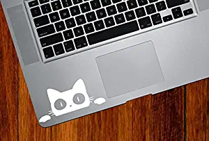 Surprise Cat Peeking Vinyl Macbook Laptop Decal Sticker - Copyright 2015 YYDC (SMALL, 3.5