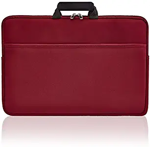 Second Skin 17" Laptop Sleeve Waterproof Laptop Bag, Protective Drop-proof Case for Macbooks, Notebooks, or Ultrabooks, Slim with Handles & Extra Storage Pocket Wine