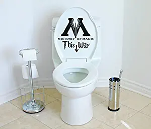 Ministry of Magic This Way Harry Potter Toilet Decor Wall Decal Vinyl Sticker W25 10'x10' (Message for Color)