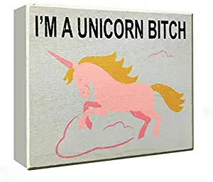 JennyGems - I'm A Unicorn - Funny Adult Room Decor, Unicorn Sayings and Quotes, Unicorn Plaque Decorations with Quote, Wood Sign, Funny Signs, Inappropriate Gifts