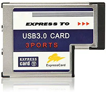 Mustpoint Laptop 54mm Express Card ExpressCard to 3 Port USB 3.0 Adapter Superspeed 5Gbps